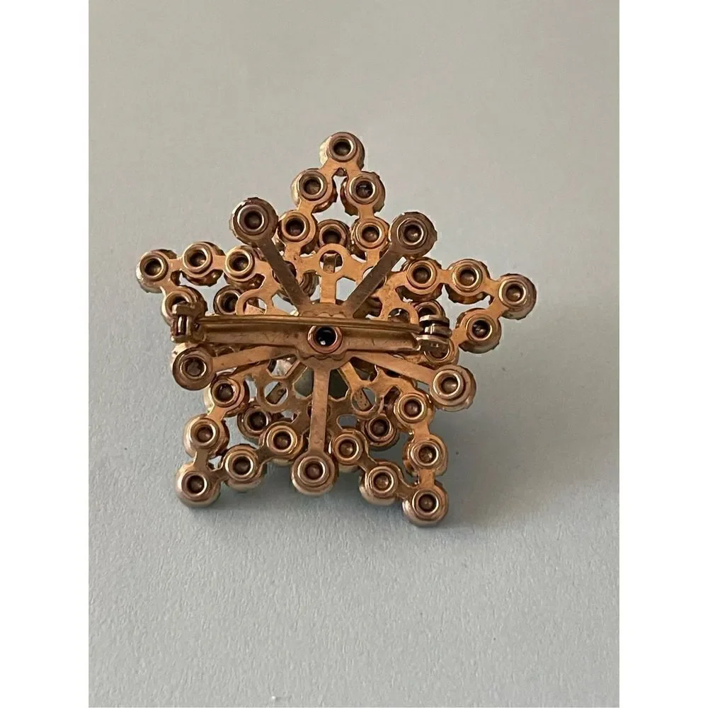 Vintage brooch aurora borealis gold tone
